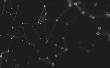 Çokgen alanı düşük Poli koyu arka plan, 3d render