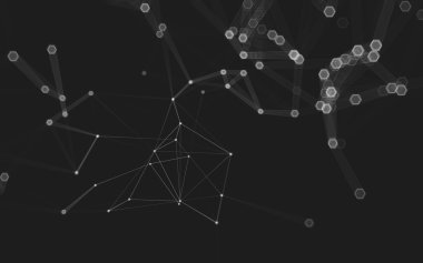 Çokgen alanı düşük Poli koyu arka plan, 3d render