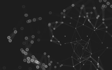 Çokgen alanı düşük Poli koyu arka plan, 3d render