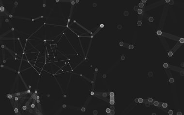 Çokgen alanı düşük Poli koyu arka plan, 3d render