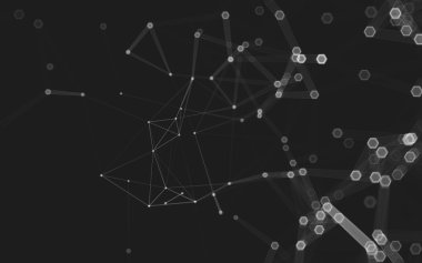 Çokgen alanı düşük Poli koyu arka plan, 3d render