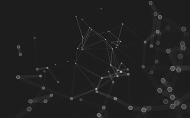 Çokgen alanı düşük Poli koyu arka plan, 3d render