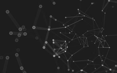 Çokgen alanı düşük Poli koyu arka plan, 3d render