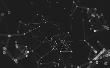 Çokgen alanı düşük Poli koyu arka plan, 3d render