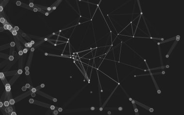 Çokgen alanı düşük Poli koyu arka plan, 3d render