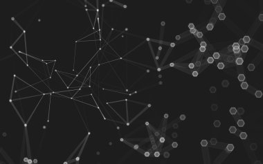 Çokgen alanı düşük Poli koyu arka plan, 3d render