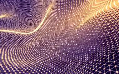 Çokgen alanı düşük Poli koyu arka plan, 3d render