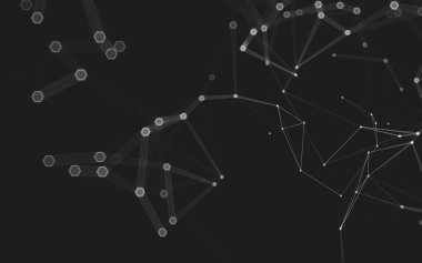 Çokgen alanı düşük Poli koyu arka plan, 3d render