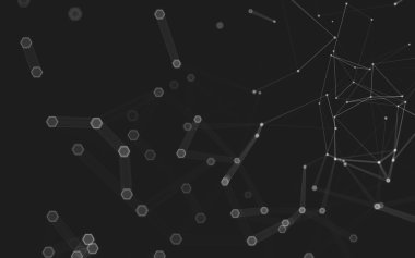 Çokgen alanı düşük Poli koyu arka plan, 3d render