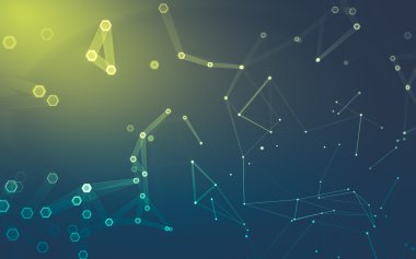 Çokgen alanı düşük Poli koyu arka plan, 3d render