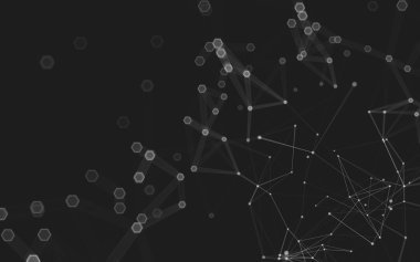 Çokgen alanı düşük Poli koyu arka plan, 3d render