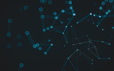 Çokgen alanı düşük Poli koyu arka plan, 3d render