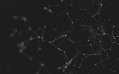 Çokgen alanı düşük Poli koyu arka plan, 3d render