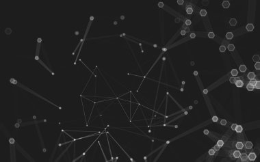 Çokgen alanı düşük Poli koyu arka plan, 3d render