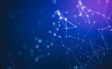 Çokgen alanı düşük Poli koyu arka plan, 3d render