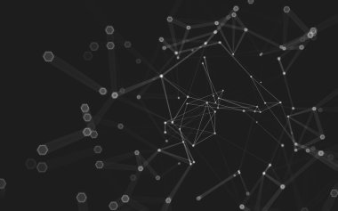 Çokgen alanı düşük Poli koyu arka plan, 3d render