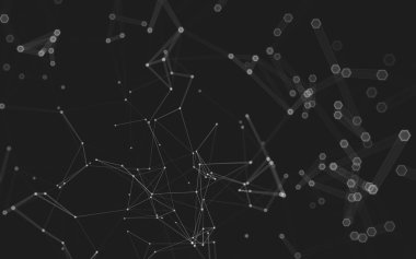 Çokgen alanı düşük Poli koyu arka plan, 3d render