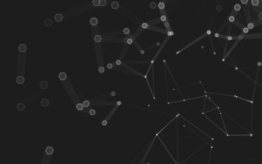 Çokgen alanı düşük Poli koyu arka plan, 3d render