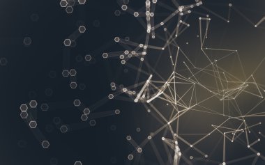 Çokgen alanı düşük Poli koyu arka plan, 3d render