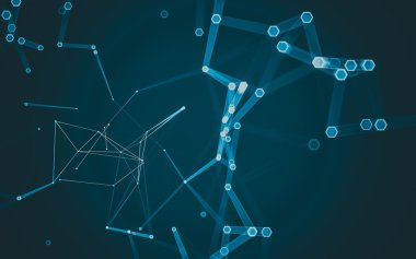 Çokgen alanı düşük Poli koyu arka plan, 3d render