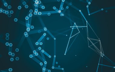 Çokgen alanı düşük Poli koyu arka plan, 3d render