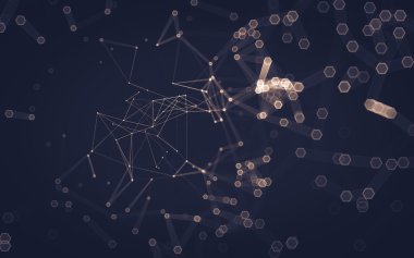 Çokgen alanı düşük Poli koyu arka plan, 3d render