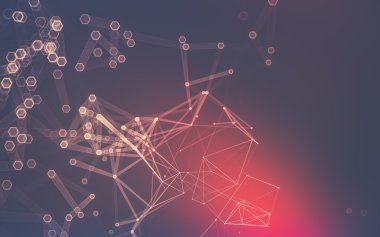 Çokgen alanı düşük Poli koyu arka plan, 3d render