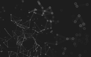 Çokgen alanı düşük Poli koyu arka plan, 3d render