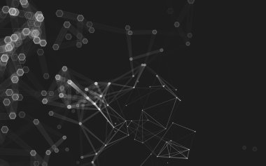 Çokgen alanı düşük Poli koyu arka plan, 3d render