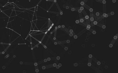 Çokgen alanı düşük Poli koyu arka plan, 3d render