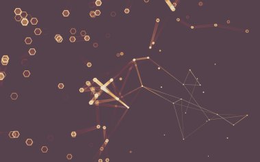 Çokgen alanı düşük Poli koyu arka plan, 3d render