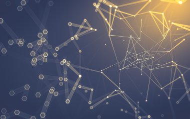 Çokgen alanı düşük Poli koyu arka plan, 3d render