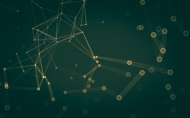 Çokgen alanı düşük Poli koyu arka plan, 3d render