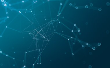 Çokgen alanı düşük Poli koyu arka plan, 3d render