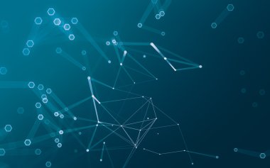 Çokgen alanı düşük Poli koyu arka plan, 3d render