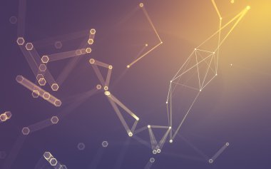 Çokgen alanı düşük Poli koyu arka plan, 3d render