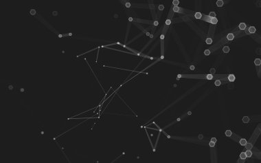 Çokgen alanı düşük Poli koyu arka plan, 3d render