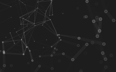 Çokgen alanı düşük Poli koyu arka plan, 3d render