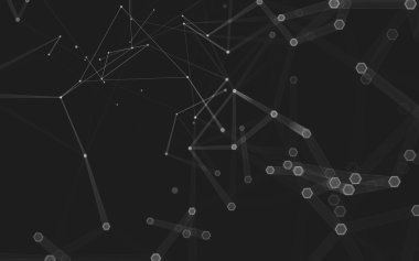 Çokgen alanı düşük Poli koyu arka plan, 3d render