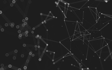 Çokgen alanı düşük Poli koyu arka plan, 3d render