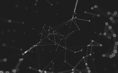 Çokgen alanı düşük Poli koyu arka plan, 3d render