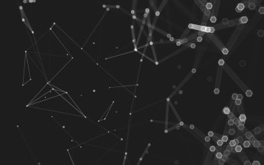 Çokgen alanı düşük Poli koyu arka plan, 3d render