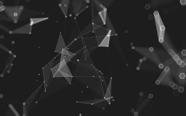 Çokgen alanı düşük Poli koyu arka plan, 3d render