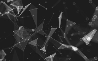 Çokgen alanı düşük Poli koyu arka plan, 3d render