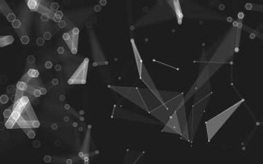 Çokgen alanı düşük Poli koyu arka plan, 3d render