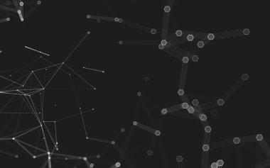 Çokgen alanı düşük Poli koyu arka plan, 3d render