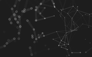 Çokgen alanı düşük Poli koyu arka plan, 3d render