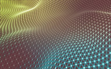 Çokgen alanı düşük Poli koyu arka plan, 3d render