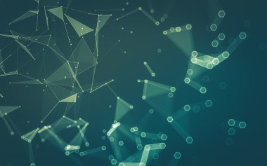 Çokgen alanı düşük Poli koyu arka plan, 3d render