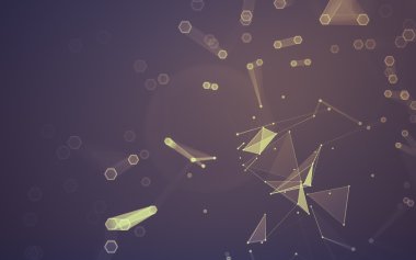 Çokgen alanı düşük Poli koyu arka plan, 3d render